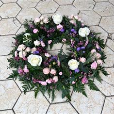 White Pink &amp; Purple Wreath